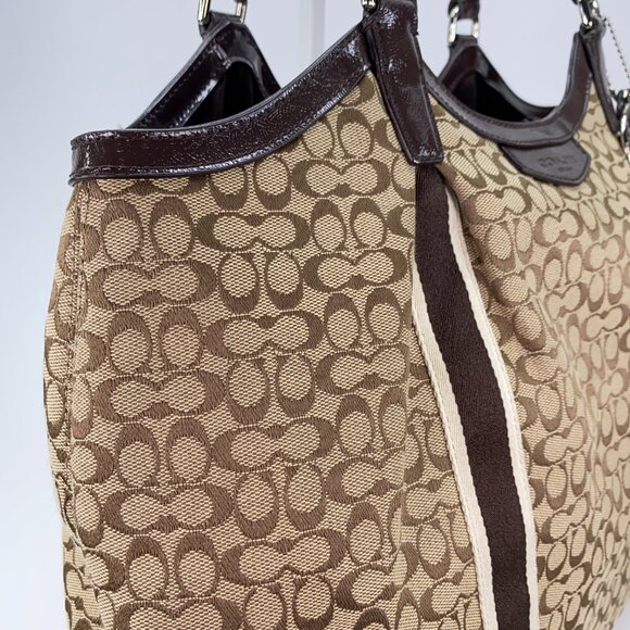 COACH Signature CC Strip Devin Brown Shoulder Bag - M1381-F26131 - Picture 10 of 11